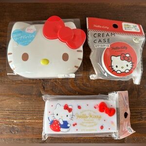 NEW SANRIO DAISO LOT‎ SET OF 3 HELLO KITTY FOR TRAVEL